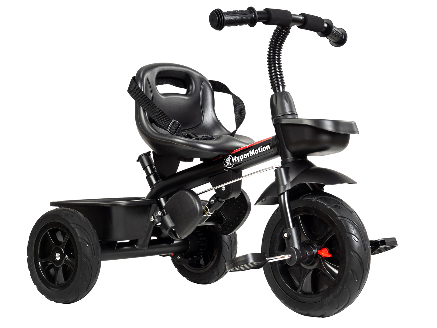HyperMotion TOBI VECTOR tricikl - trajno napumpani kotači + potiskivač. Crna boja.