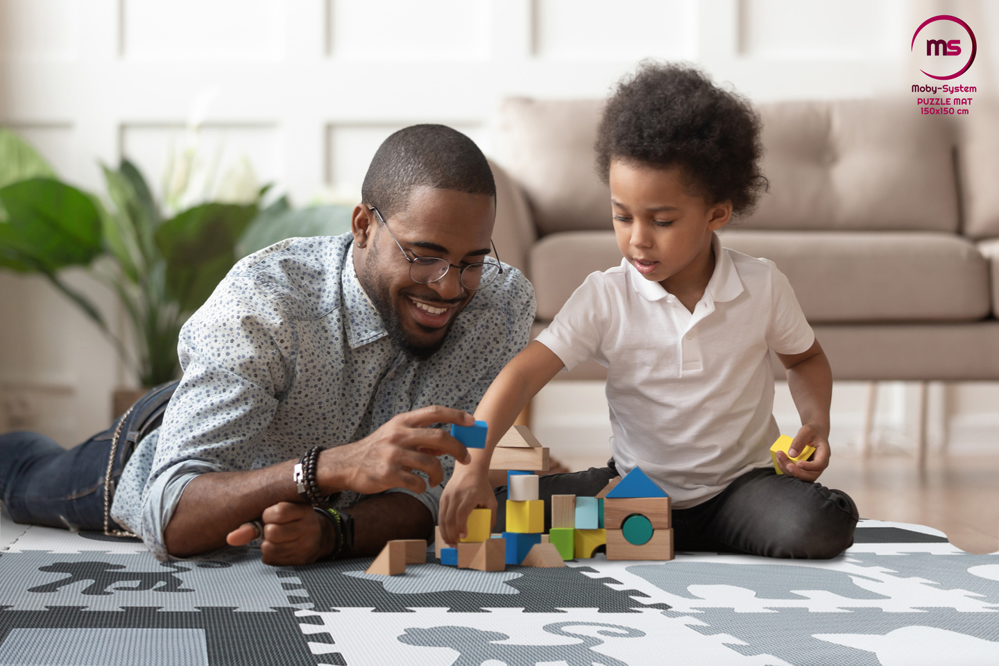 XL pjenasta puzzle podloga 150 x 150 x 1 cm s rubom - EVA pjena - siva