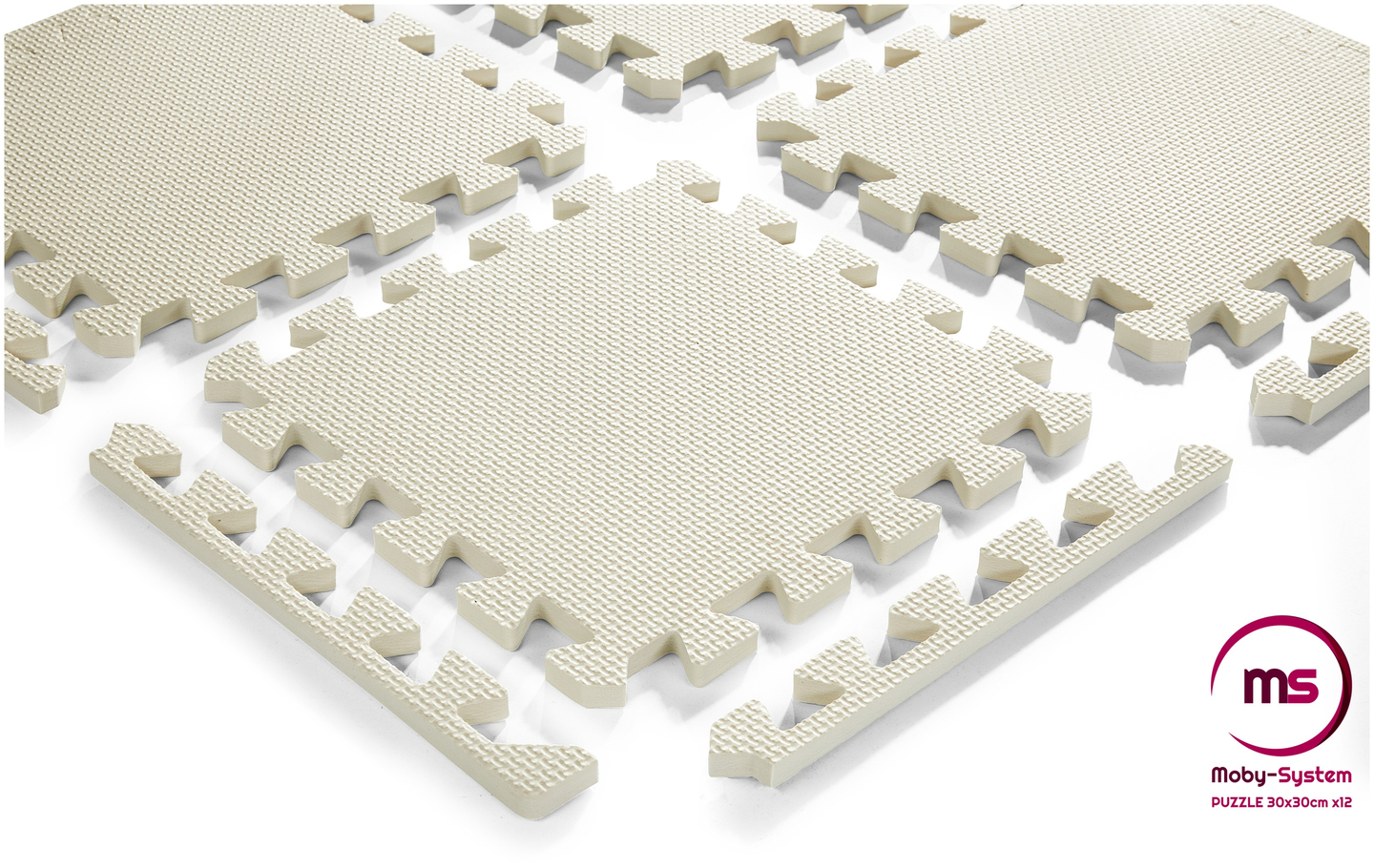 Slagalica od pjene 12 kom. - pjenasta obrazovna prostirka 120 x 90 x 1,2 cm s rubom - siva