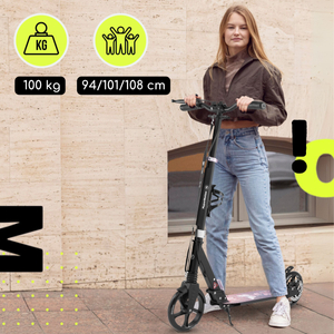 Dvokotačni skuter za odrasle i mlade - s amortizerom - HyperMotion Skyline - roza, aluminij - 100 kg