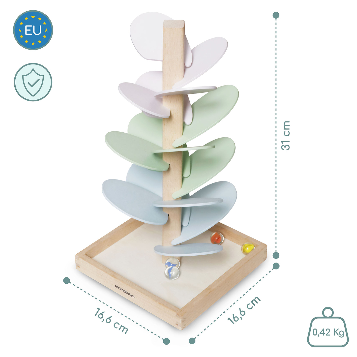 Drvena staza za kuglice - zvučno drvo s kuglicama