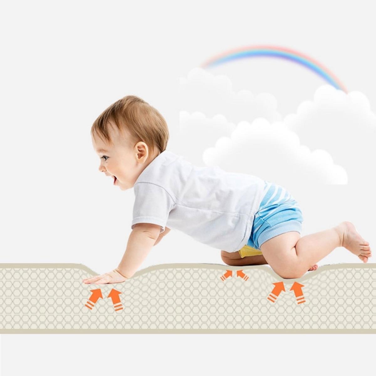 Dvostrana sklopiva pjenasta prostirka 180 x 120 x 1 cm - Charming town/Sand Beige