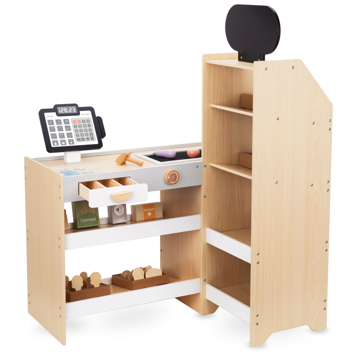 Drvena trgovina mješovitom robom - veliki XXL štand, trgovina s igraćom kasom