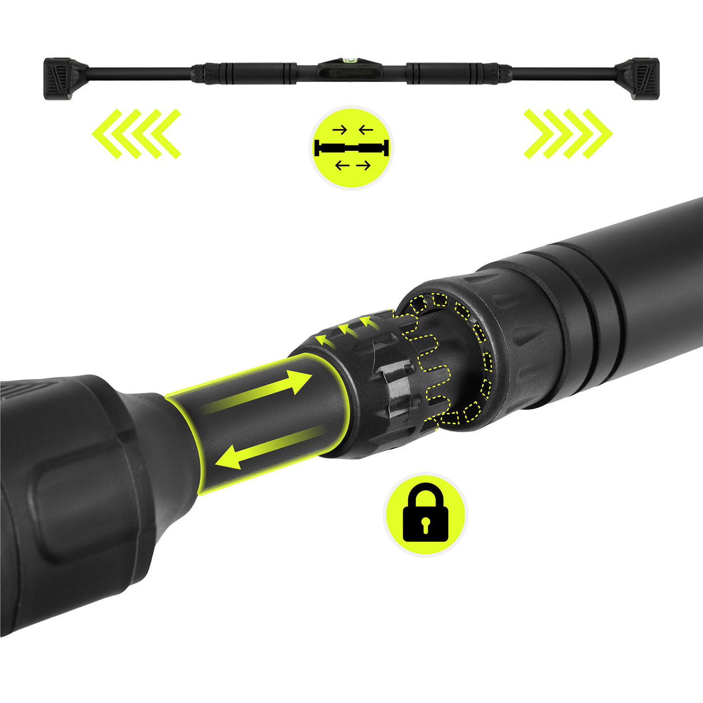 HyperMotion Podesiva šipka za zgibove 74-100 cm, 200 kg, crna