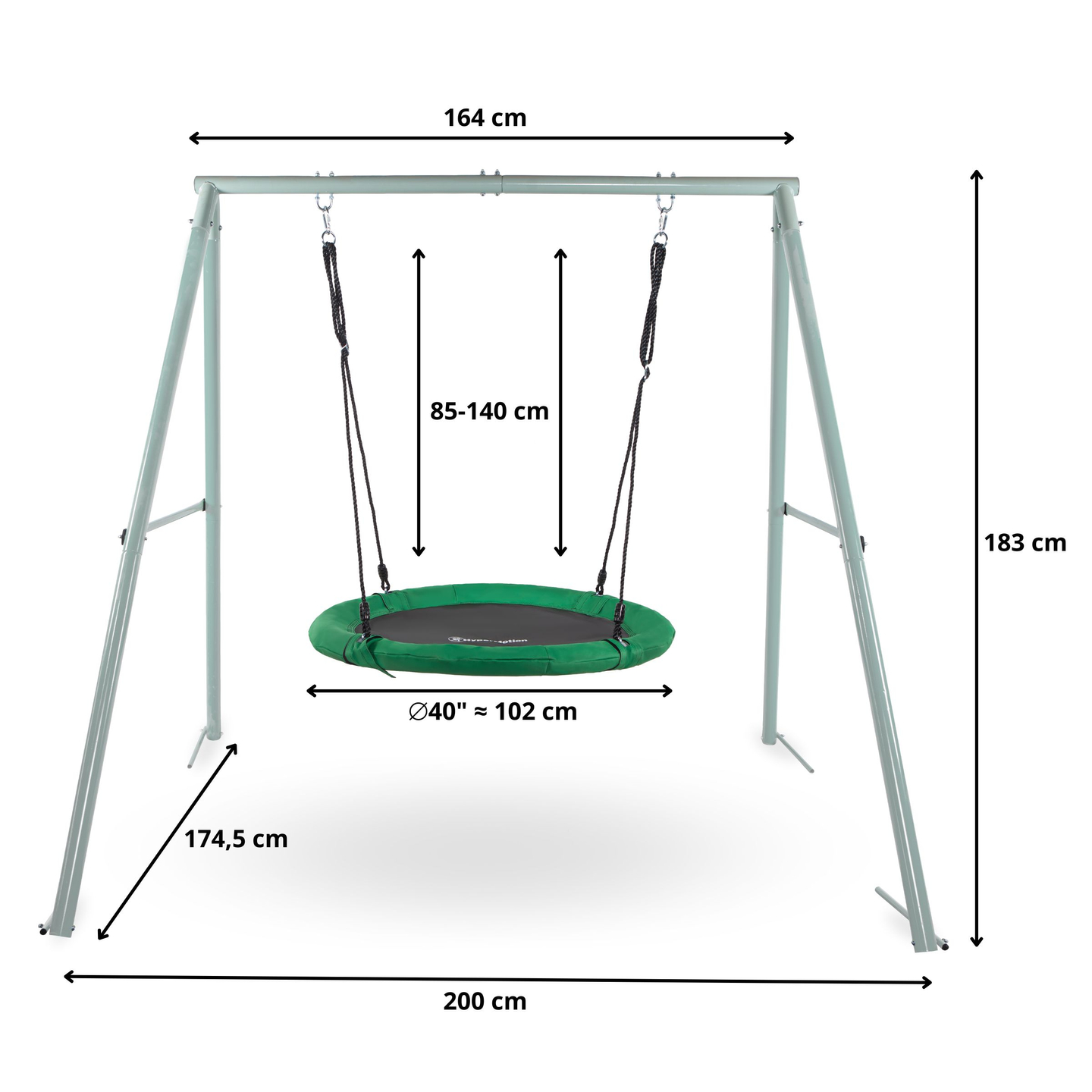 Vrtna ljuljačka tipa rodino gnijezdo sa okvirom i užadima