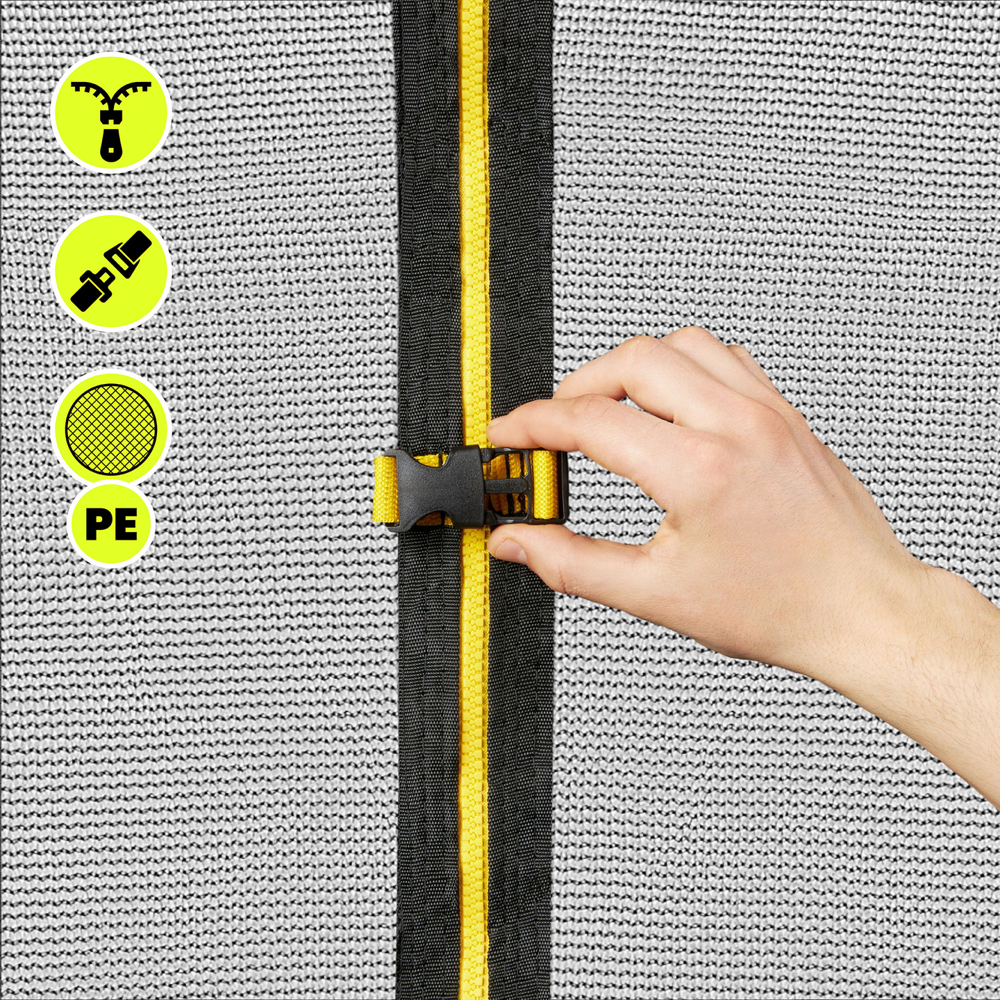 XXL vrtni trampolin za djecu HyperMotion - 366 cm 12FT - s ljestvama i unutarnjom mrežom - za dom i vrt - 150 kg max