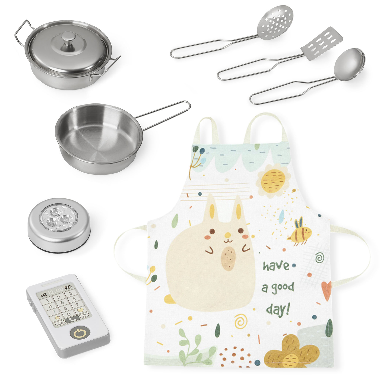 XXL drvena kuhinja s LED rasvjetom, pregačom i priborom