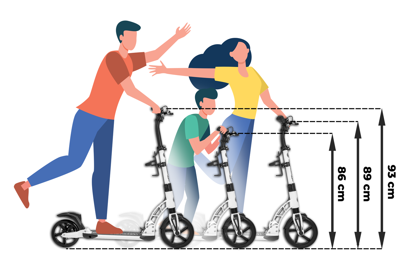 HyperMotion RIVA gradski skuter s kotačima na napuhavanje od 50 cm i 40 cm