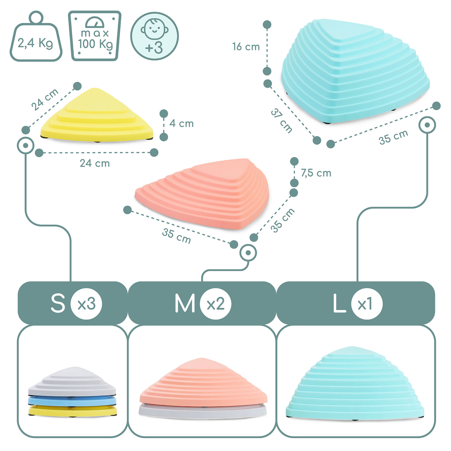 Kamenje za ravnotežu u boji - 6 komada