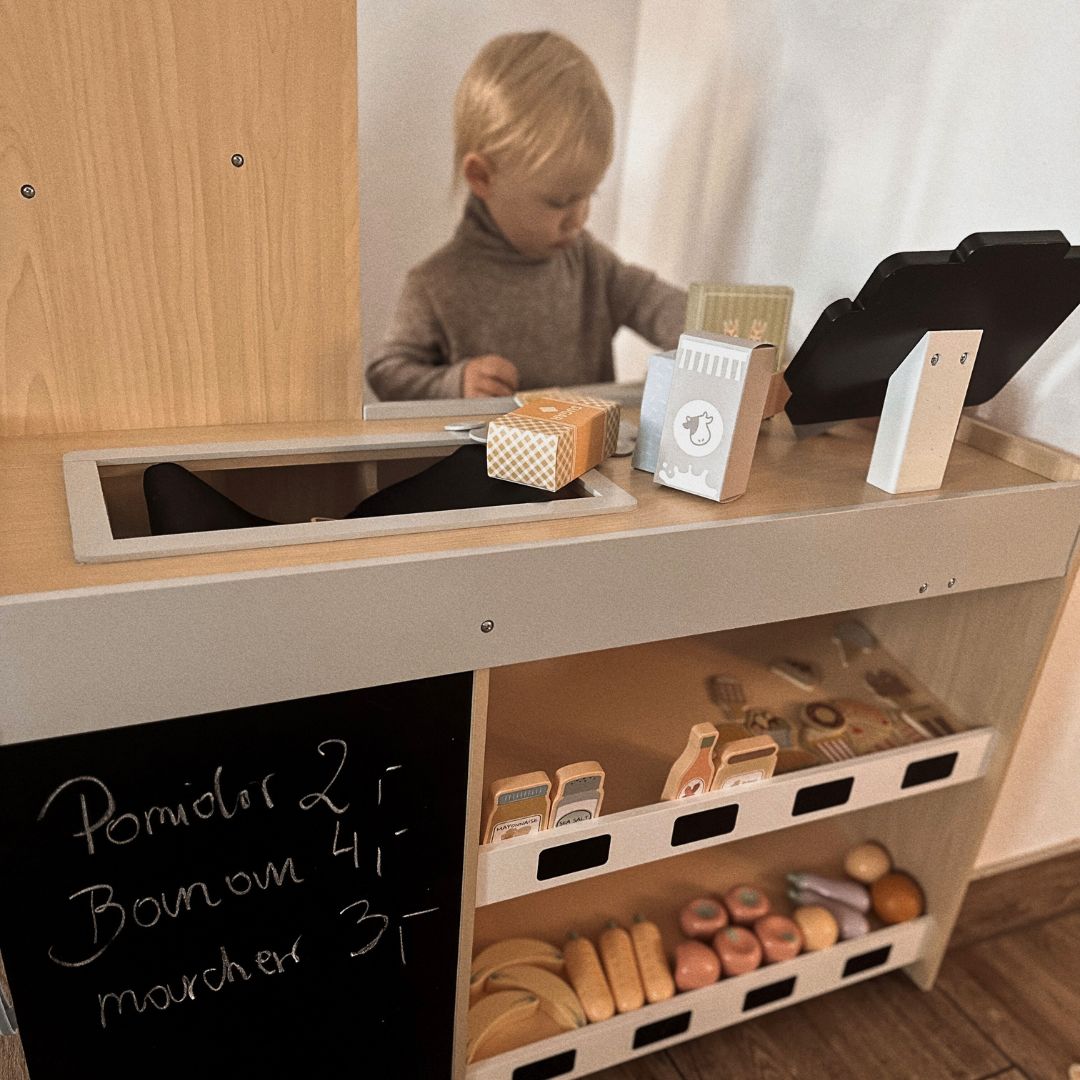 Drvena trgovina voća i povrća - veliki XXL štand, trgovina za igru s blagajnom