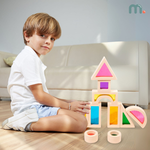 Drveni blokovi u duginim bojama - 25 komada