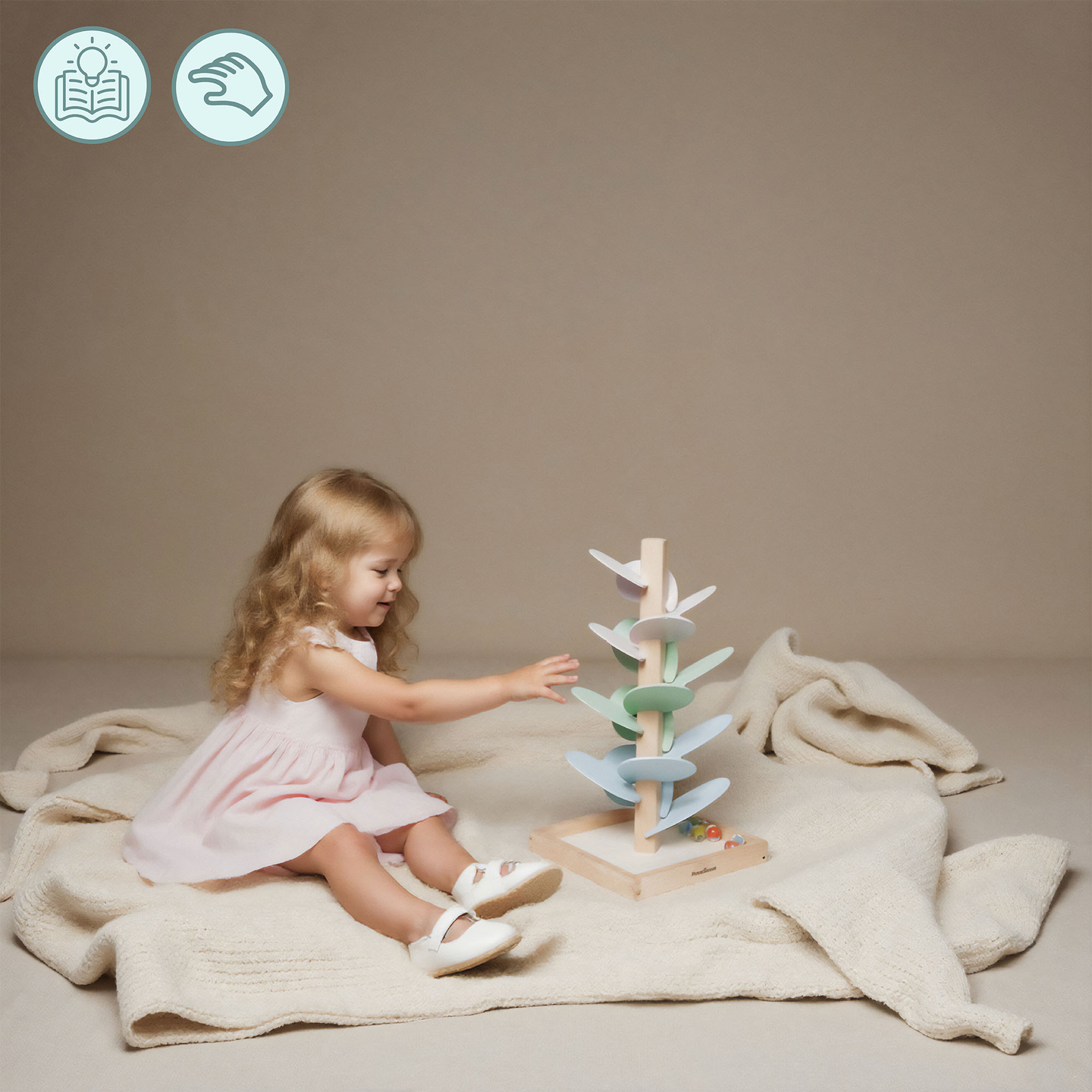 Drvena staza za kuglice - zvučno drvo s kuglicama