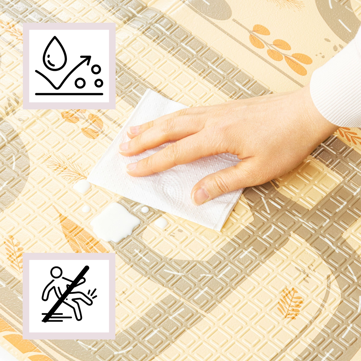 Dvostrana sklopiva pjenasta prostirka 180 x 120 x 1 cm - Magic Forest/Autumn Streets - boho