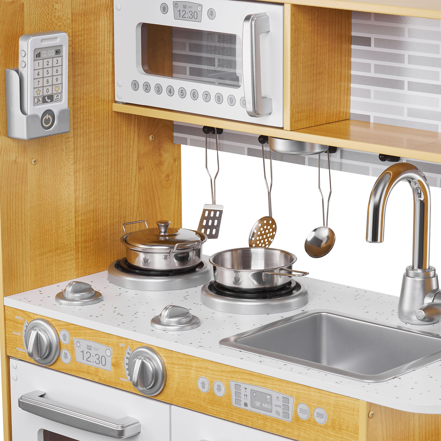 XXL drvena kuhinja s LED rasvjetom, pregačom i priborom