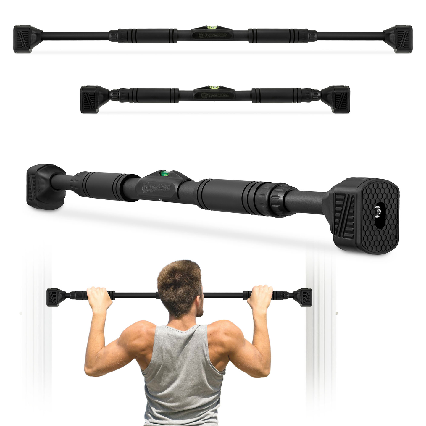 HyperMotion Podesiva šipka za zgibove 74-100 cm, 200 kg, crna