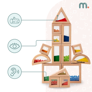 Set drvenih senzornih blokova s raznim punjenjem - 15 dijelova