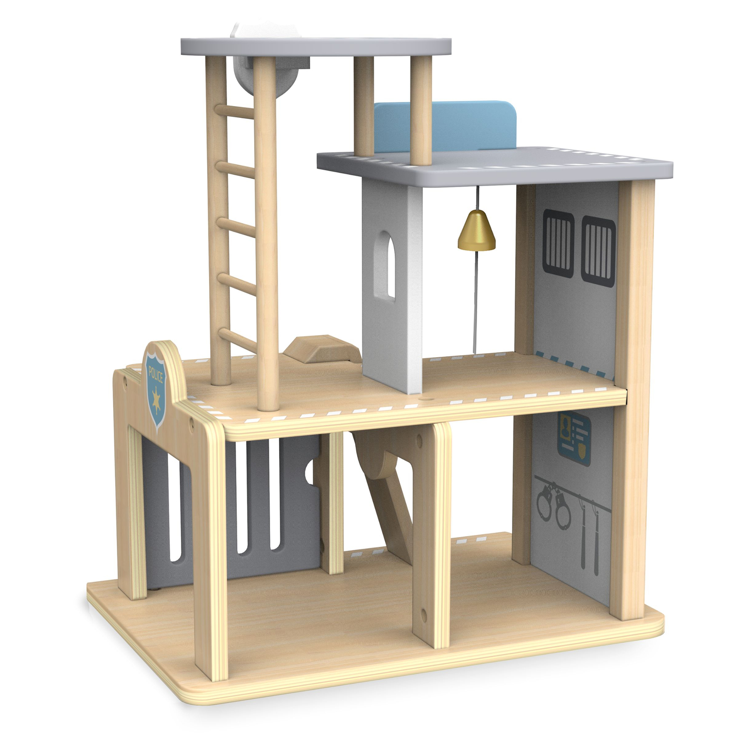 Drvena policijska postaja s dodacima