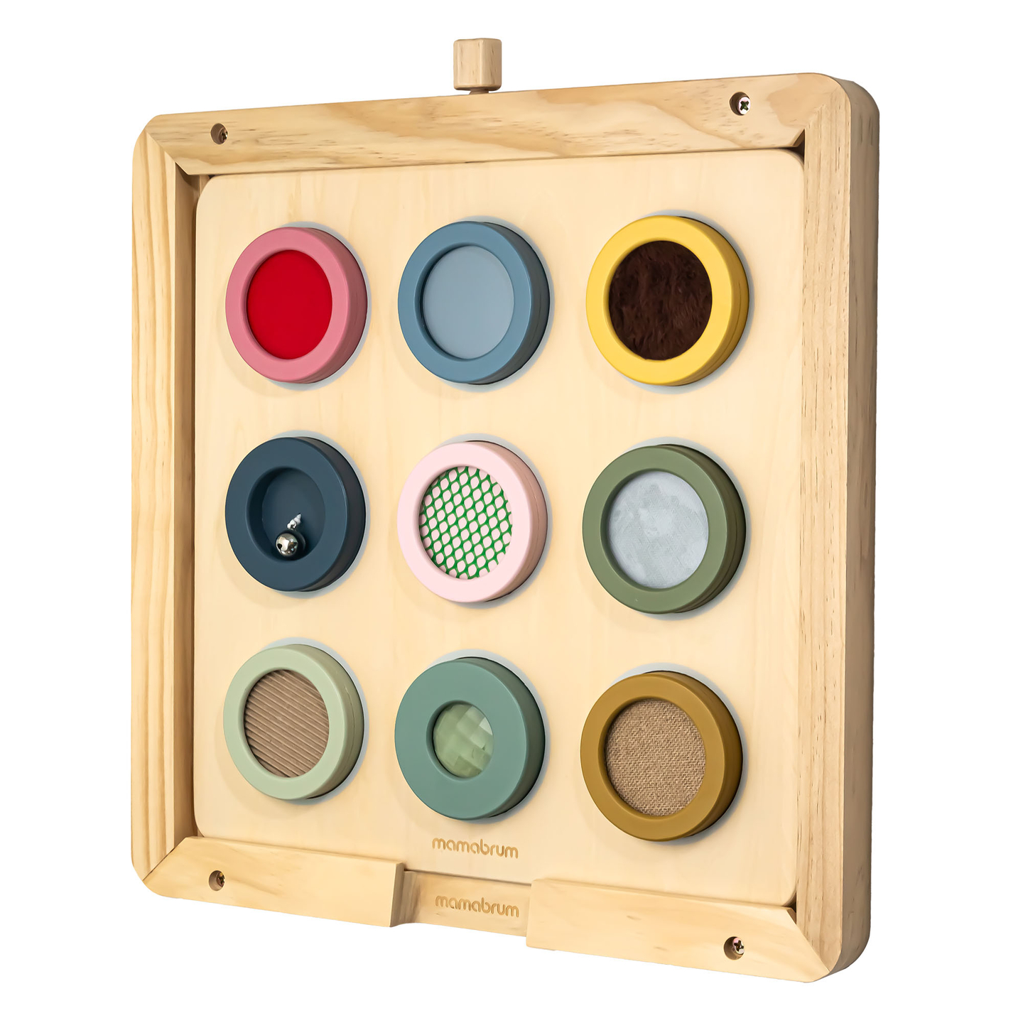 Drvena Montessori senzorna ploča – 9 tekstura za otkrivanje i razvoj osjeta dodira