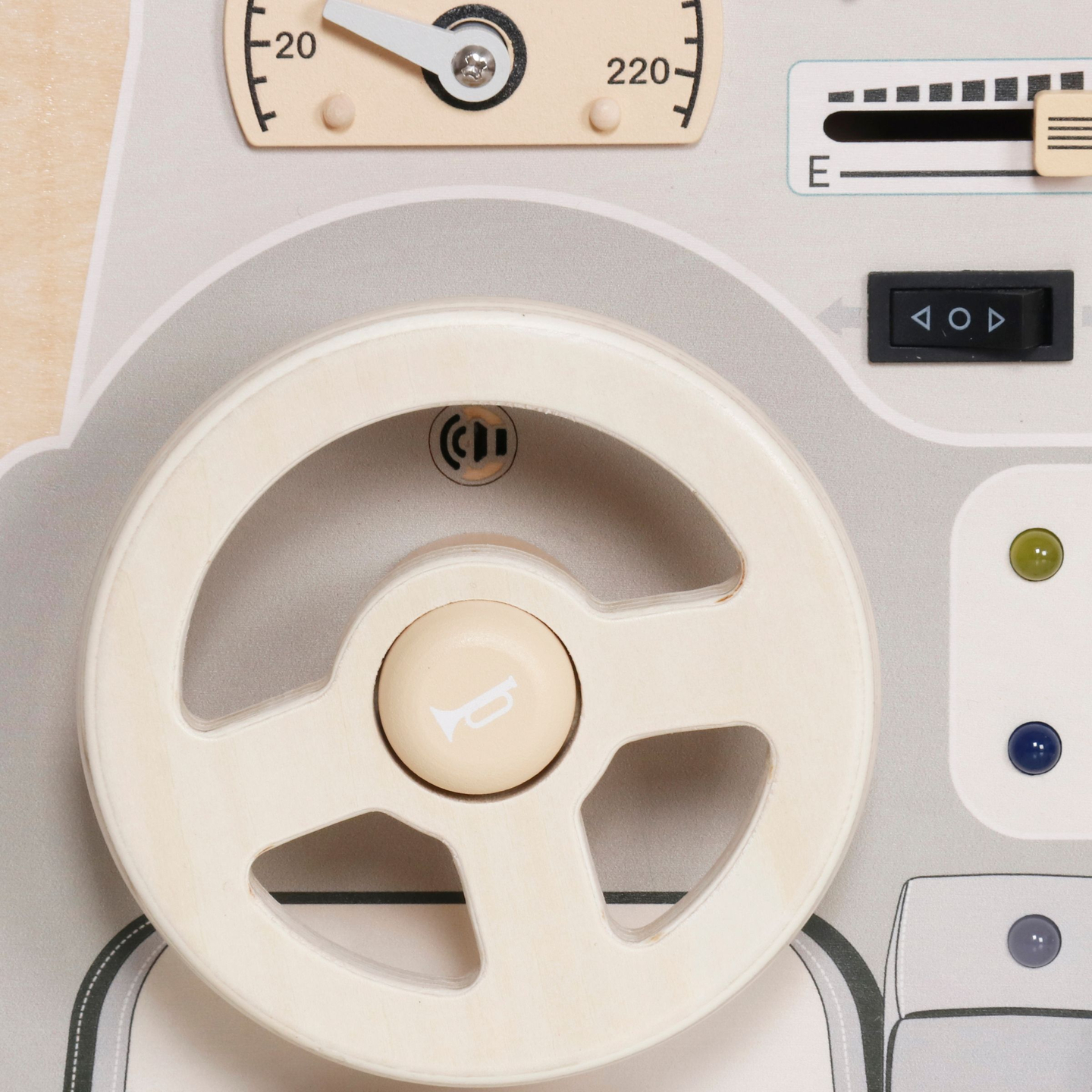 Drvena Montessori ploča za igru za malu djecu - Automobilska nadzorna ploča