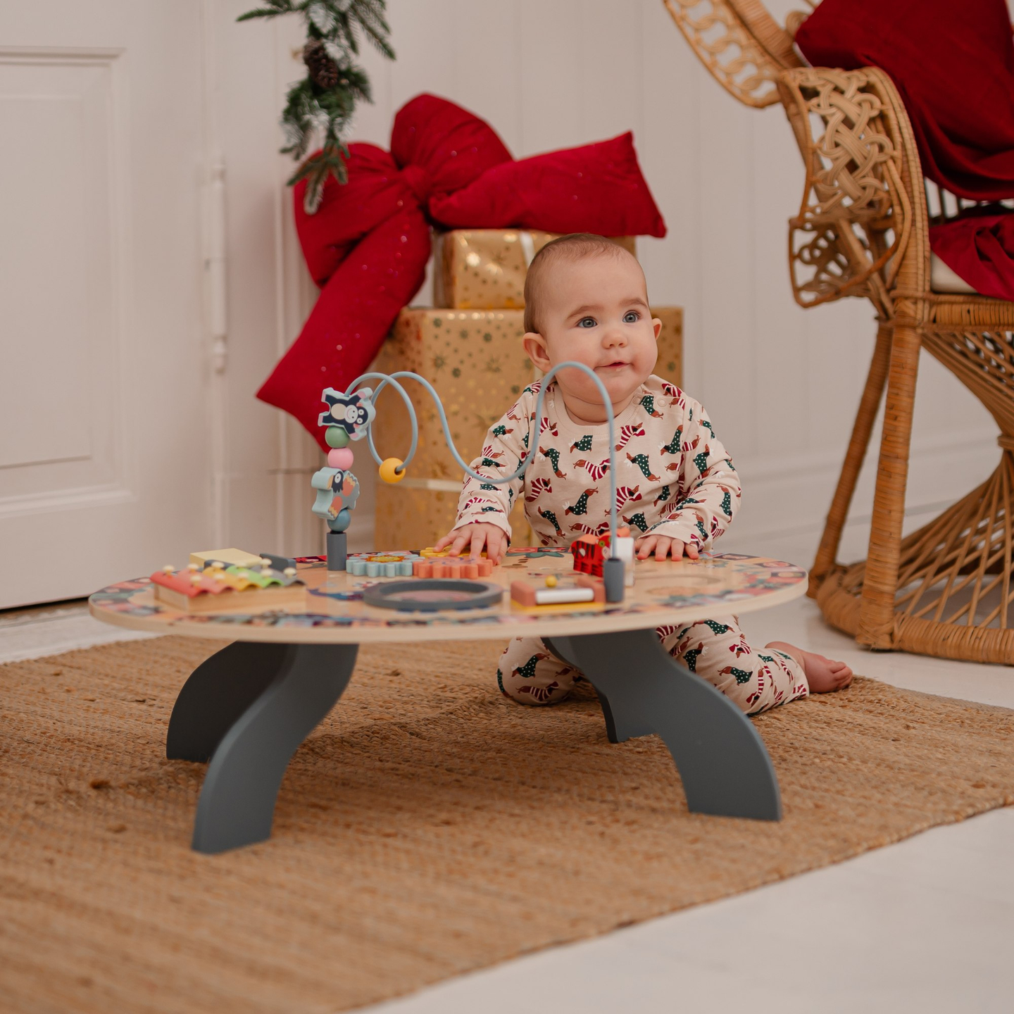 Drveni edukativni stol 7 u 1, glazbeni, senzorni