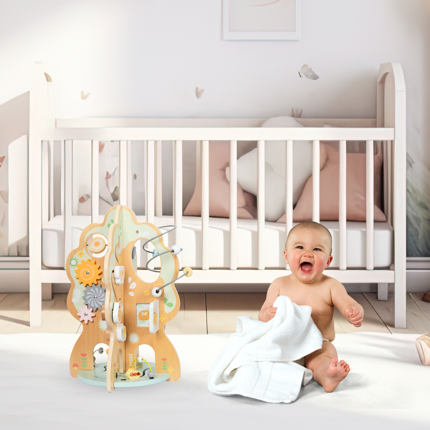 Drvena edukativna igračka 10 u 1 - multifunkcionalno drvce