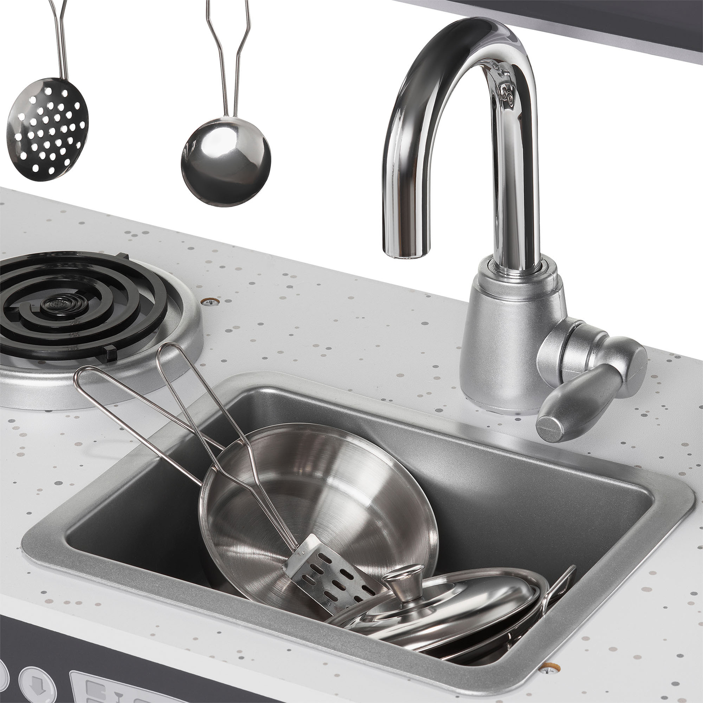 XXL drvena kuhinja s LED rasvjetom, pregačom i priborom