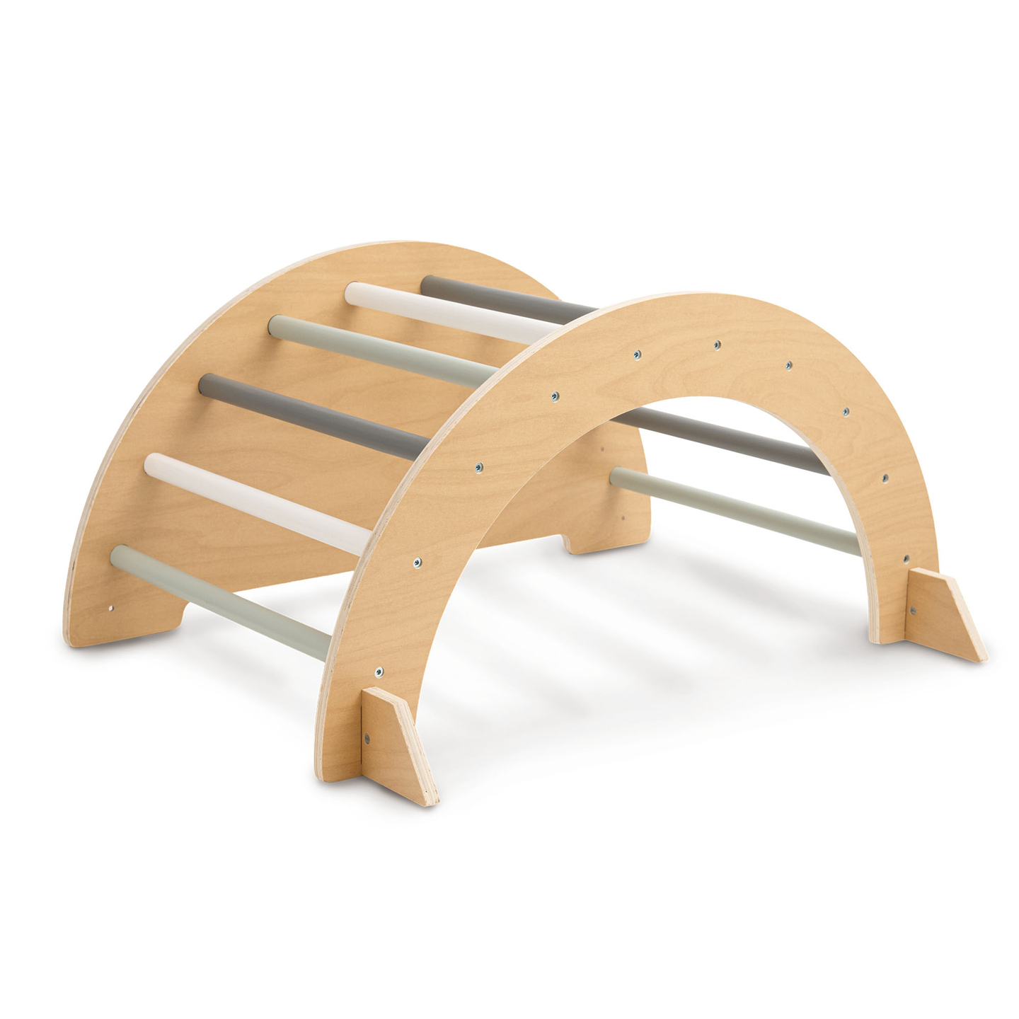 Drveno unutarnje igralište za djecu - zid za penjanje, tobogan, luk/ljuljačka za penjanje i Piklerov trokut