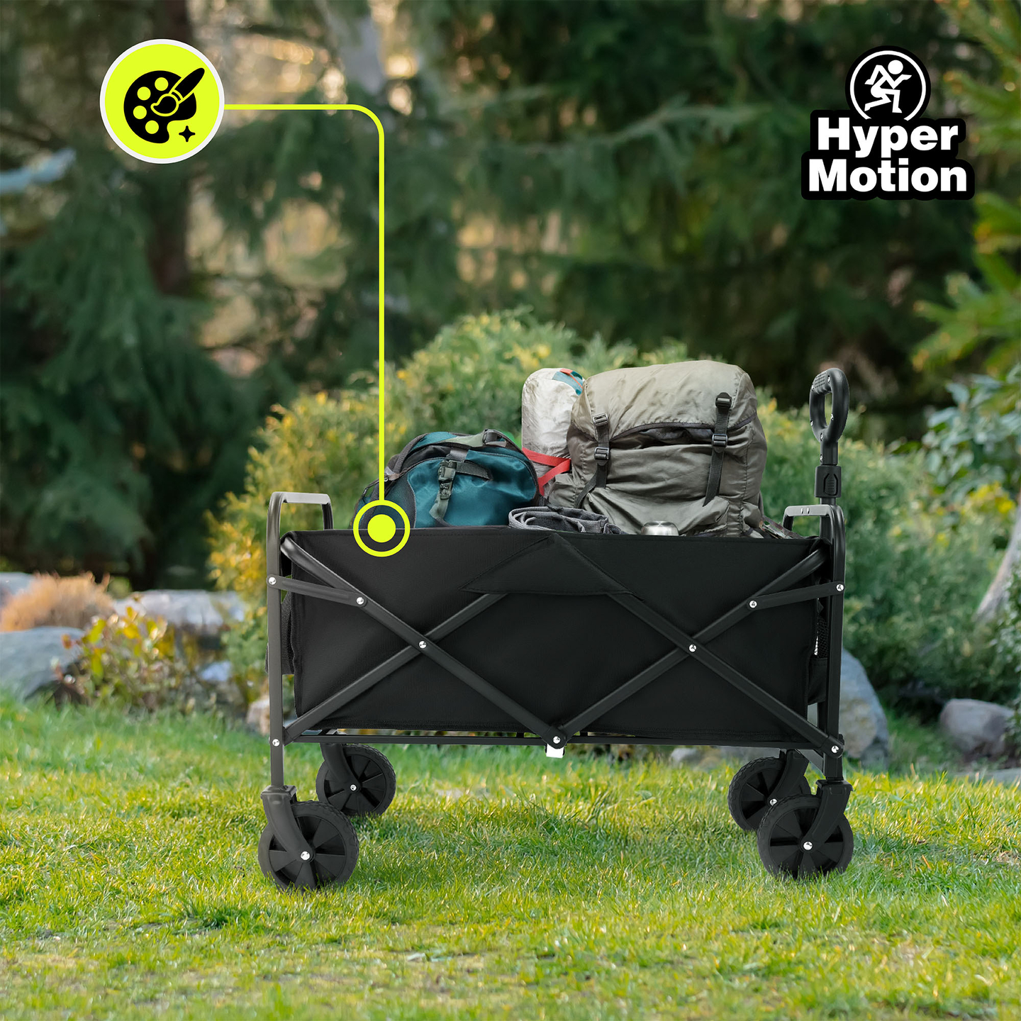 HyperMotion sklopiva kolica za plažu - crna, 80 kg