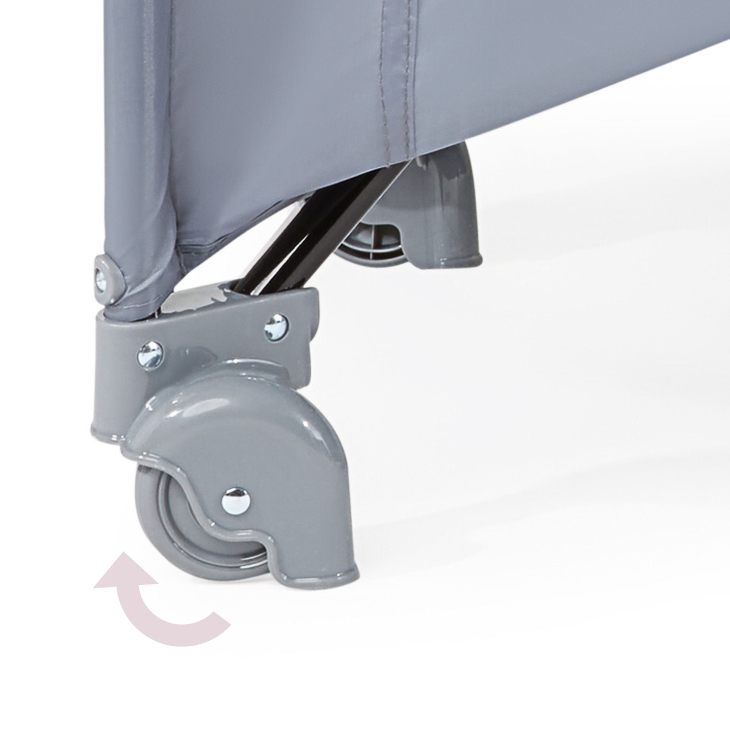 Putni krevetić / ogradica na 2 razine sa stolom za presvlačenje, krovom i madracem Happy Traveler BASIC PLUS - sivi