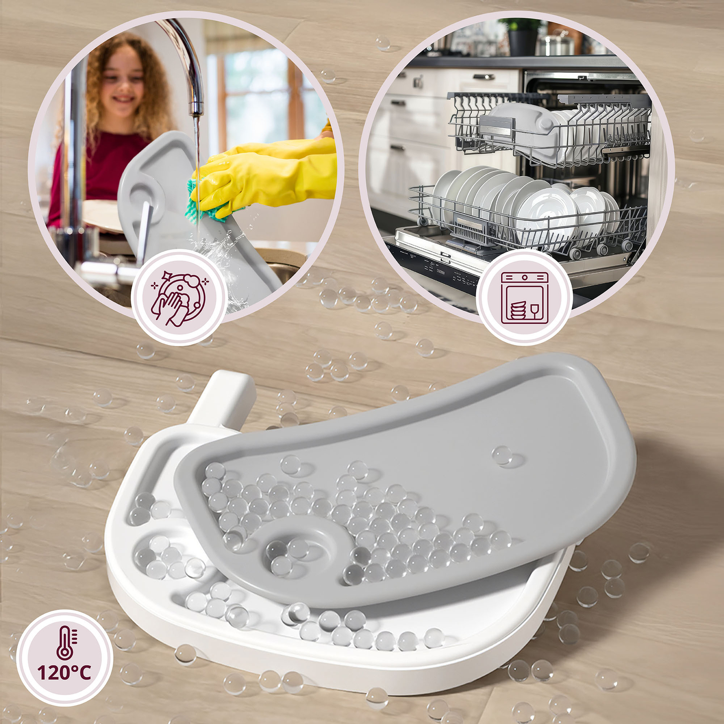 Moby-System Magnolia 2-u-1 podesiva stolica za hranjenje - siva