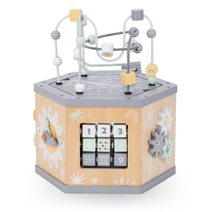 Drvena interaktivna edukativna kocka 7 u 1 - motorička petlja