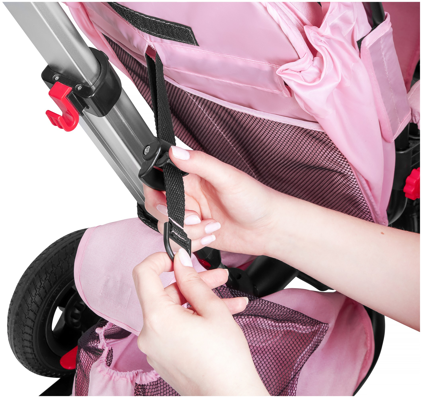 Tobi Velar tricikl + kišna navlaka - roza