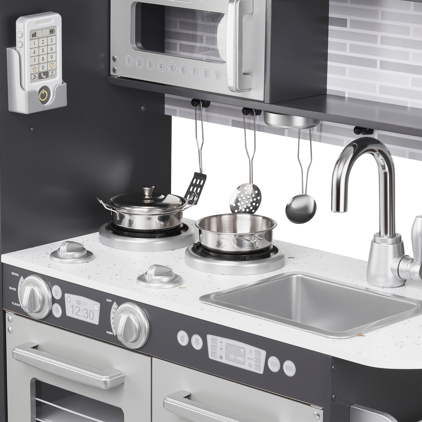 XXL drvena kuhinja s LED rasvjetom, pregačom i priborom