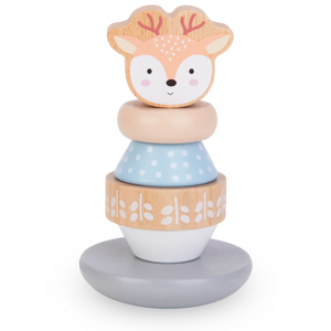Set drvenih igračaka - šareni pleter, piramida jelena, sorter pingvin