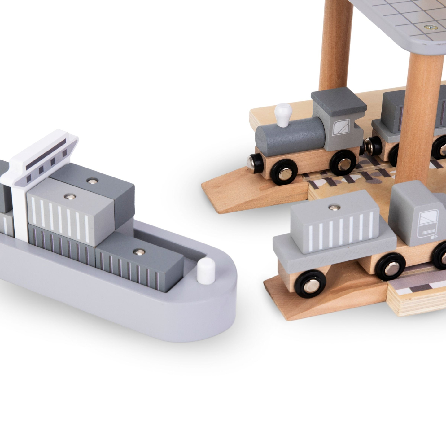 Pokretna lučka dizalica s magnetnim vitlom i priborom - drveni set