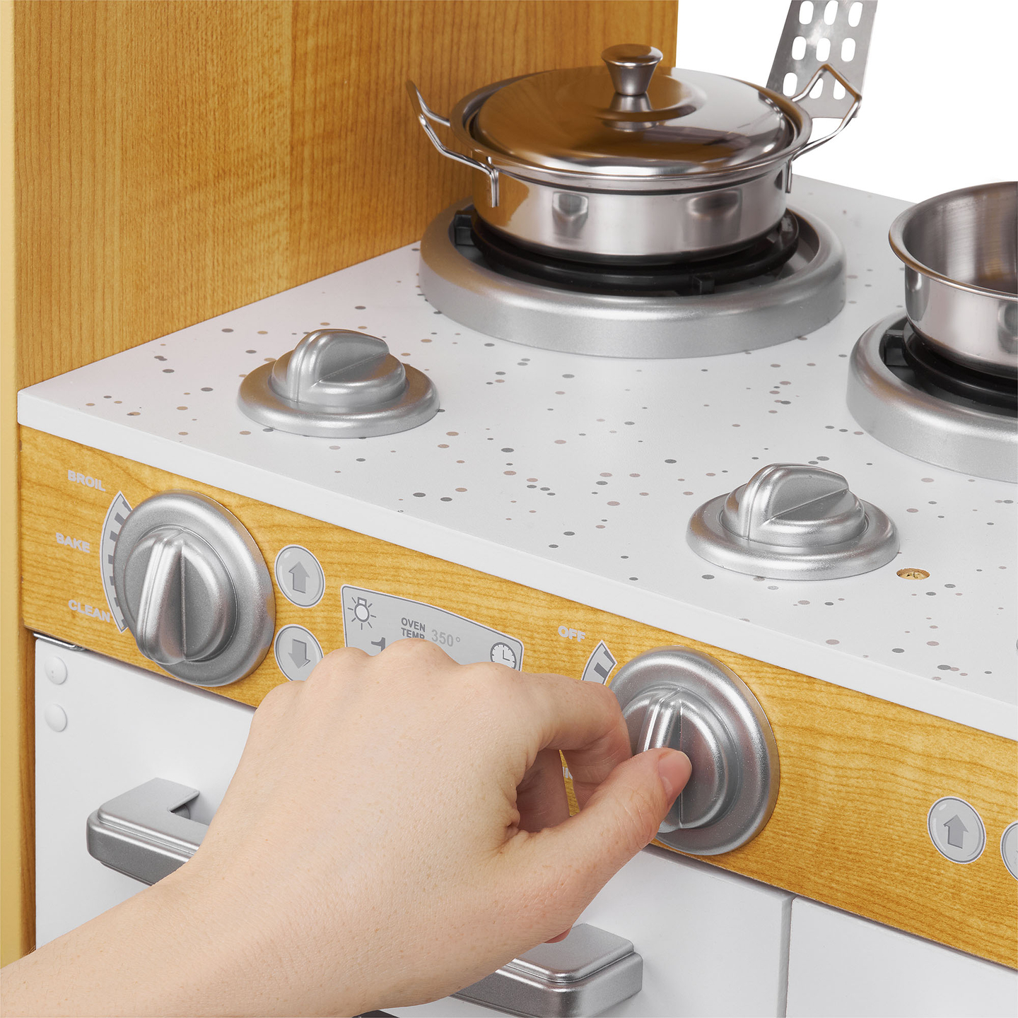 XXL drvena kuhinja s LED rasvjetom, pregačom i priborom