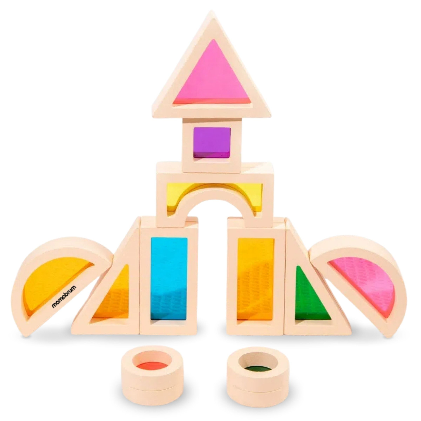 Drveni blokovi u duginim bojama - 25 komada