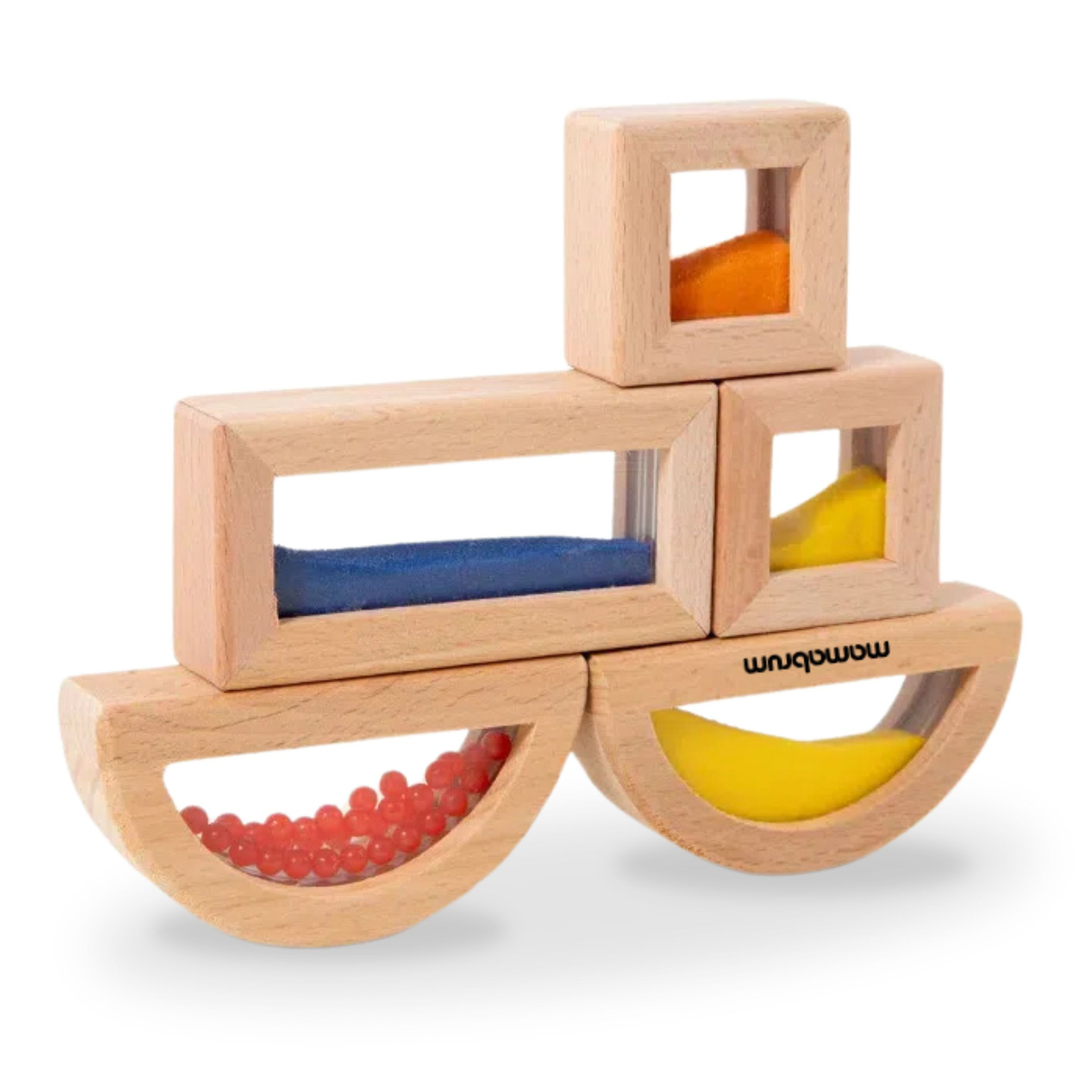 Set drvenih senzornih blokova s raznim punjenjem - 15 dijelova