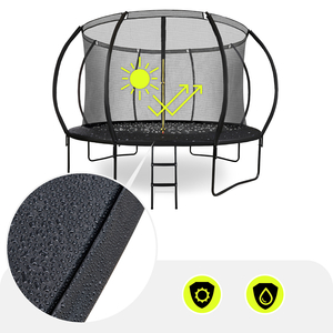 XXL vrtni trampolin za djecu HyperMotion - 366 cm 12FT - s ljestvama i unutarnjom mrežom - za dom i vrt - 150 kg max