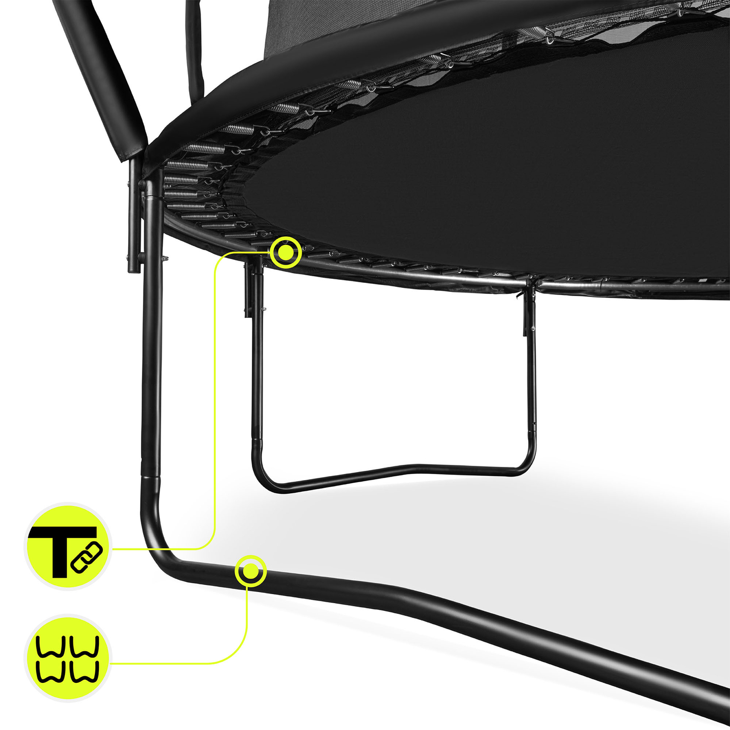 XXL vrtni trampolin za djecu HyperMotion - 366 cm 12FT - s ljestvama i unutarnjom mrežom - za dom i vrt - 150 kg max