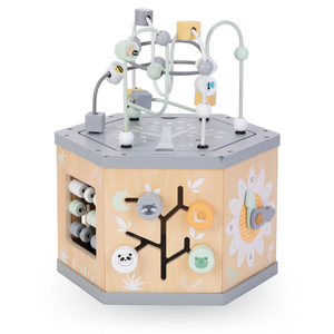 Drvena interaktivna edukativna kocka 7 u 1 - motorička petlja