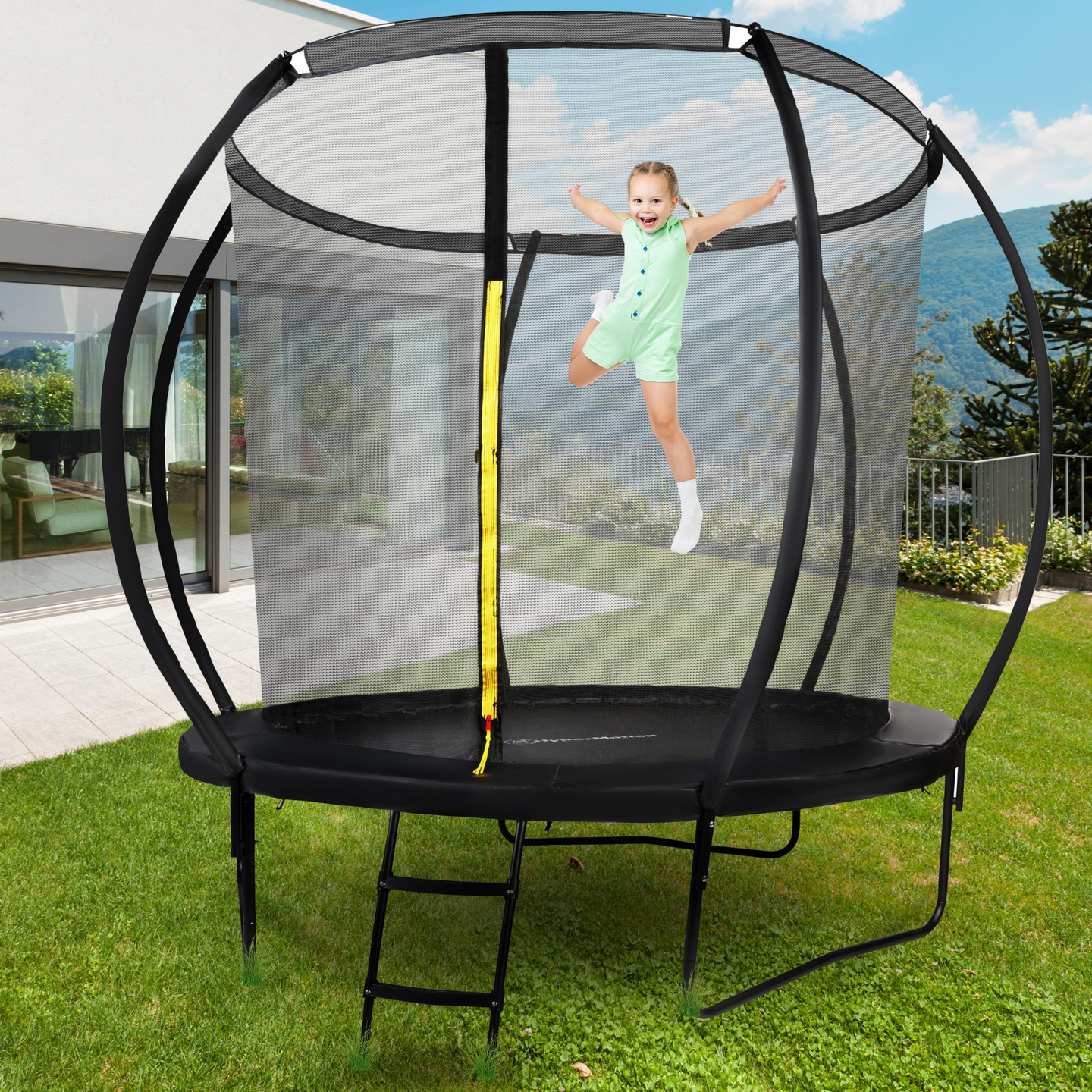 HyperMotion dječji vrtni trampolin - 244 cm 8FT - s ljestvama i unutarnjom mrežom - za dom i vrt