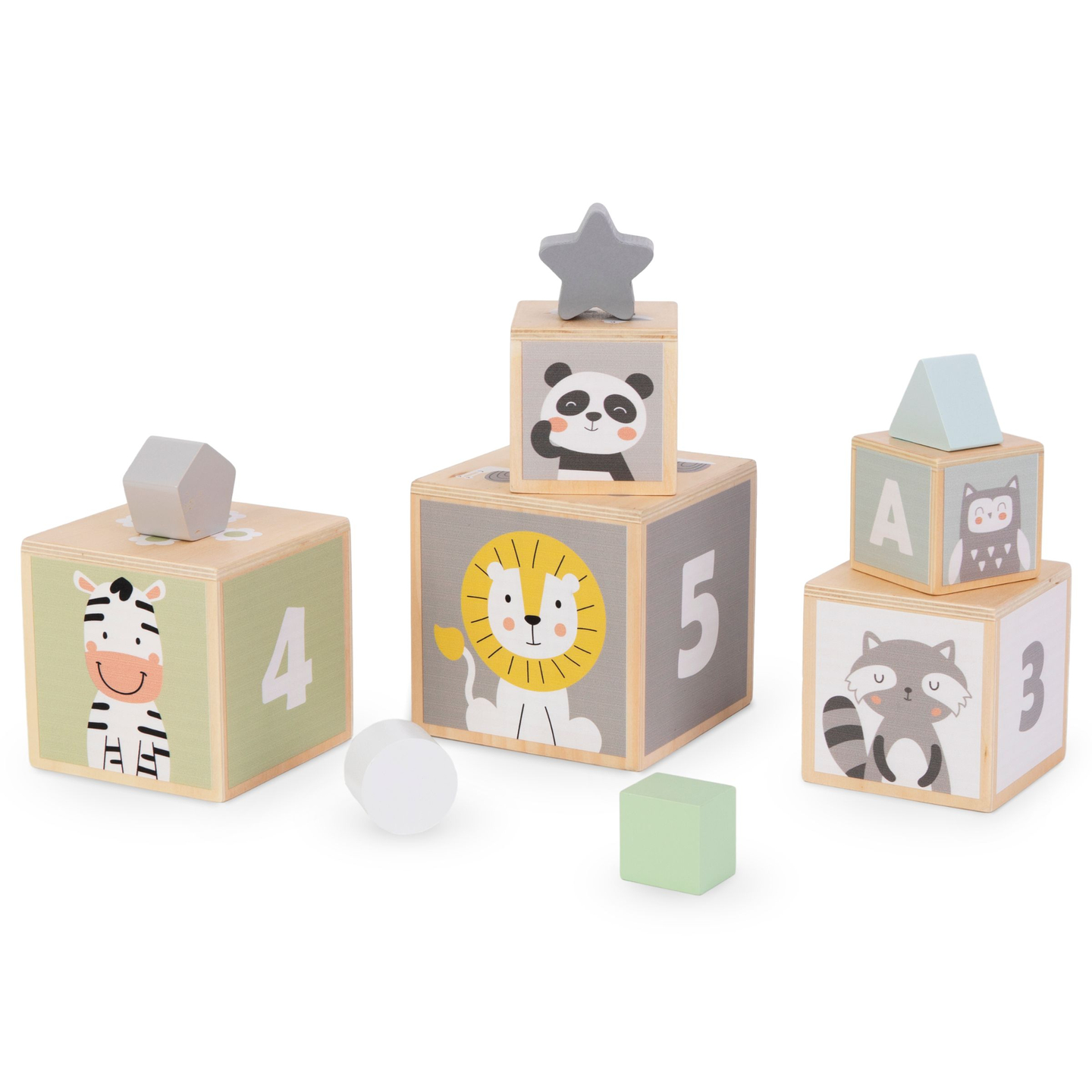 Drveni toranj - razvrstač oblika brojeva abeceda životinja