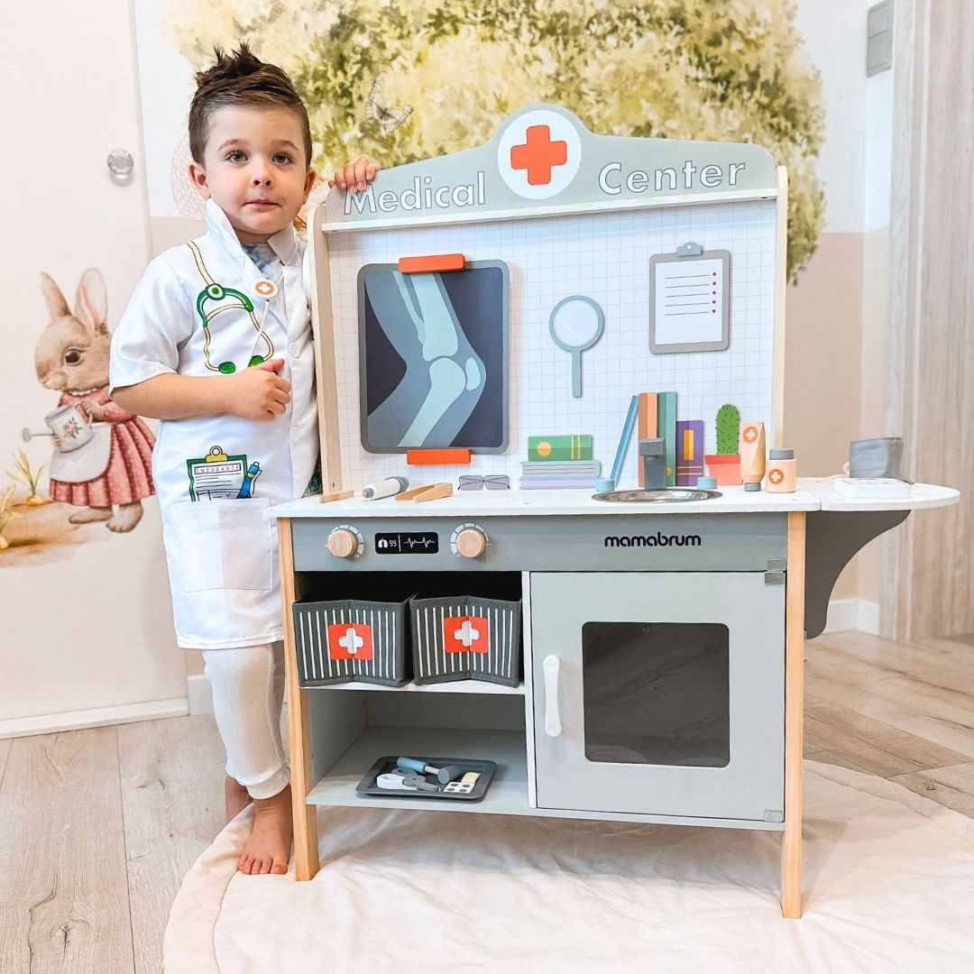 Drvena liječnička ordinacija bolnica XXL - liječnički set s priborom