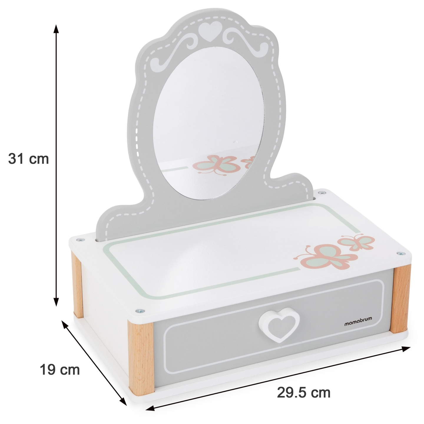 Drveni toaletni stolić za djecu s dodacima