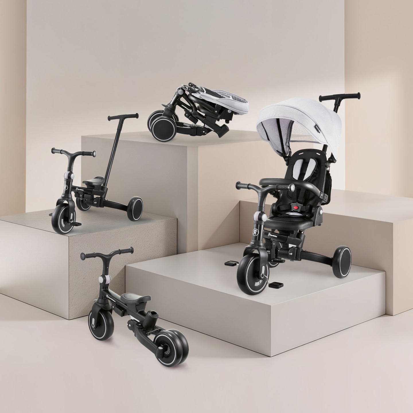 TOBI FOREST 8-u-1 višenamjenski tricikl - sivi